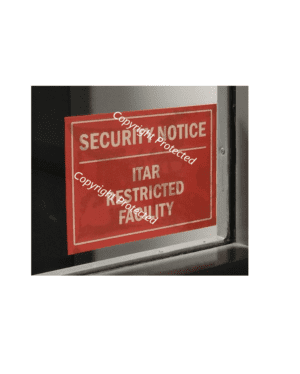 Laminated ITAR Sign Security