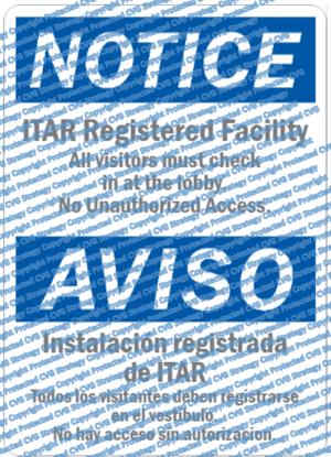 Notice Bilingual ITAR Sign