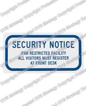 ITAR Sign for Glass Door
